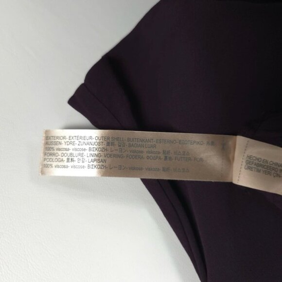 Massimo Dutti Women’s Romper Overall Jumpsuit Purple Plum Pockets Viscose Size 4 - Picture 13 of 13